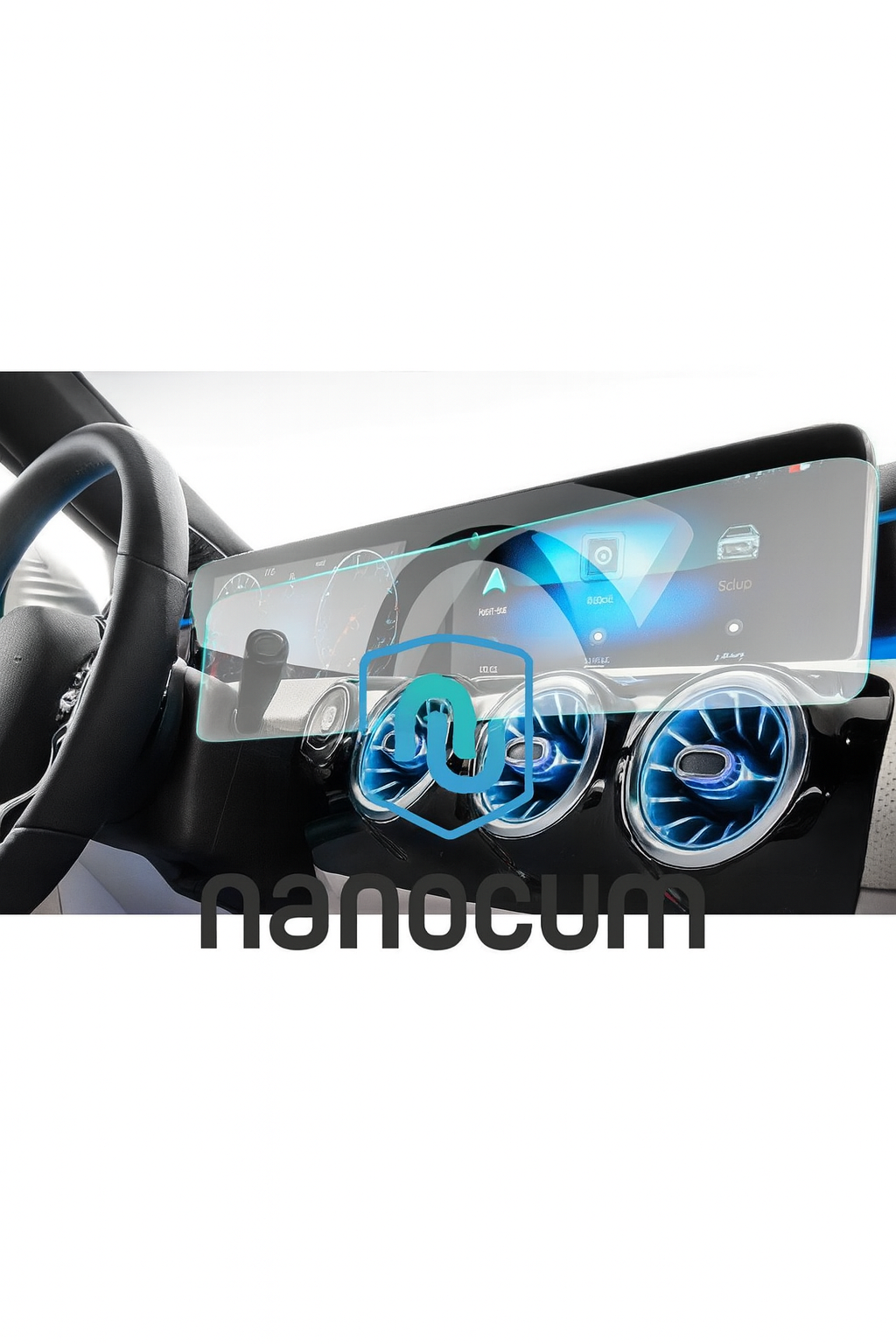 Mercedes Gla 200 2021-2023 Navigasyon Bilgi Ekranı ve Dijital Gösterge Ekran Nano Koruyucu Film