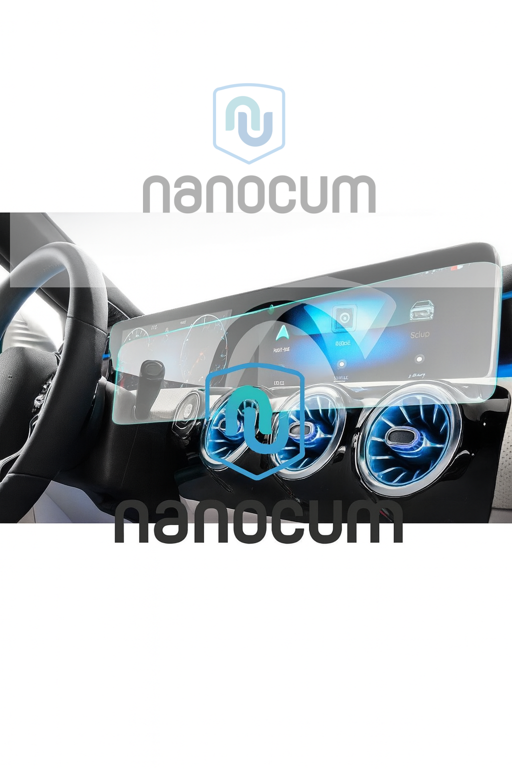 Mercedes Glb 200 2021-2023 Navigasyon Bilgi Ekranı ve Dijital Gösterge Ekran Nano Koruyucu Film