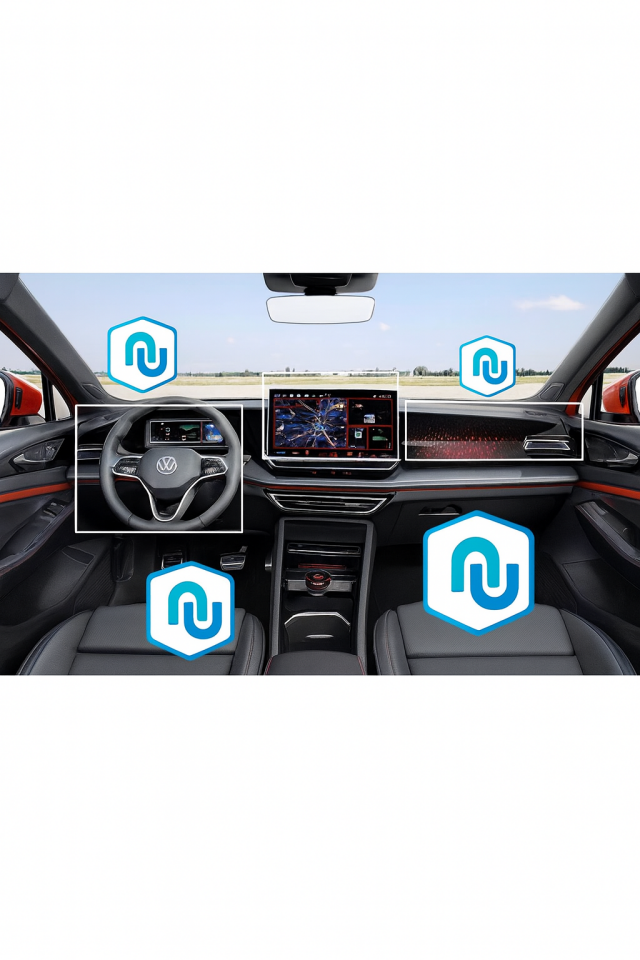Volkswagen Yeni Tiguan E-Tsi Multimedya Gösterge ve Klima Konsol Uyumlu 9h Nano Ekran Koruyucu Set 2024